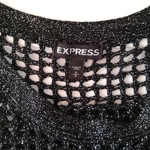 Express Silver Foil & Black Mesh Sweater